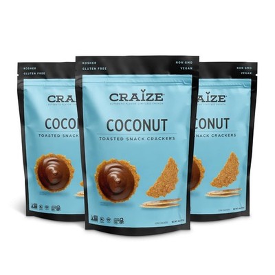 Craize Coconut Crisps | Gluten Free, Vegan, Kosher 3 pack 4 oz each