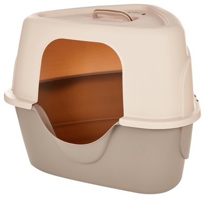 Amazon Basics Cat Litter Box with Lid, No-Mess, Enclosed Spacious Design with...