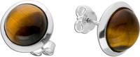 Tigerauge Ohrstecker Silber 925 Natur Edelsteine 7.5Ct