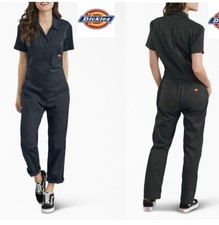 NWT Dickies Women's 1X Short Sleeve Coverall Jumpsuit Black Lightweight Cooling