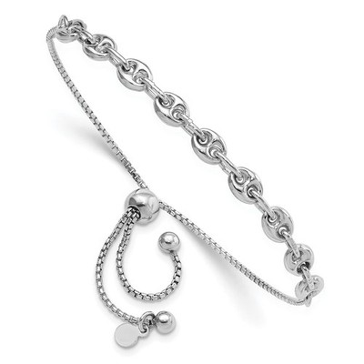 Ausgefallenes verstellbares Armband Sterlingsilber rhodiniert