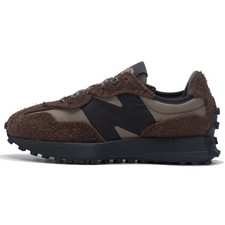 U327WMSD New Balance 327 Low Top Retro Casual Shoes, Black Brown, Unisex