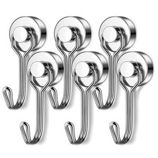Magnethaken Extra Stark 6 Stück Neodym Magnetische Wandhaken Silber
