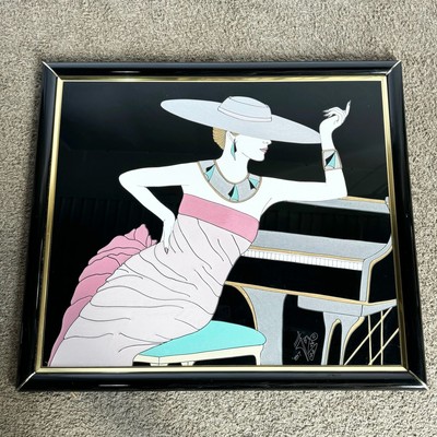 Art Deco Painting on Acrylic of Woman in Pink Dress by Fara Zareey