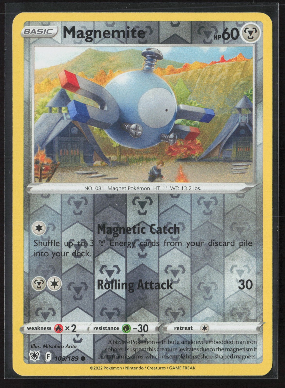 Magnemite Common SWSH10: Astral Radiance 105/189 NM Pokemon Card Reverse Holo