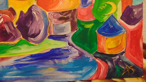 D) Original Ölgemälde von AS Leiwald 60 x 60 cm - Bild 5 von 6