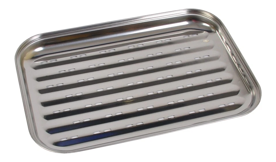 BBQ-Grillschale aus Edelstahl 35x24cm Grillzubehör Pfanne Gemüseschale Grillkorb - Bild 1 von 1