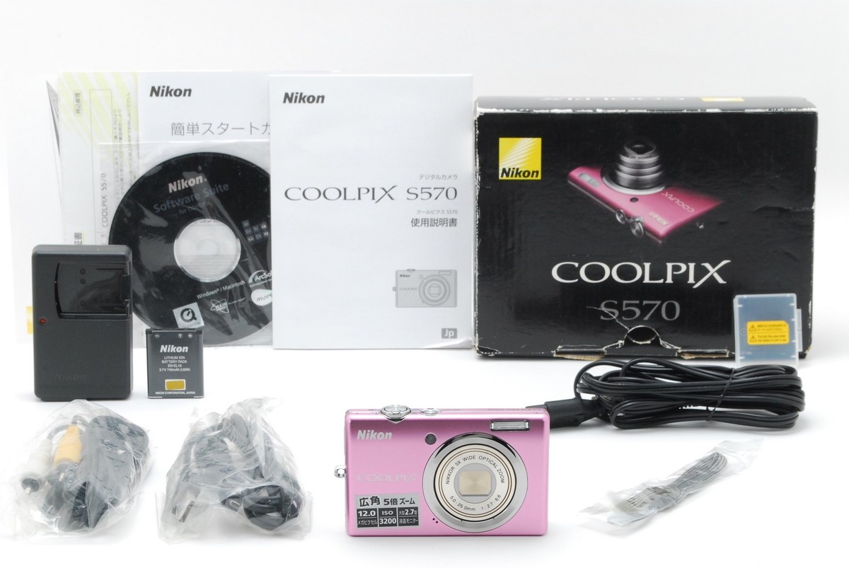 NEAR MINT] Nikon COOLPIX S570 12.0MP Pink Compact Digital Camera