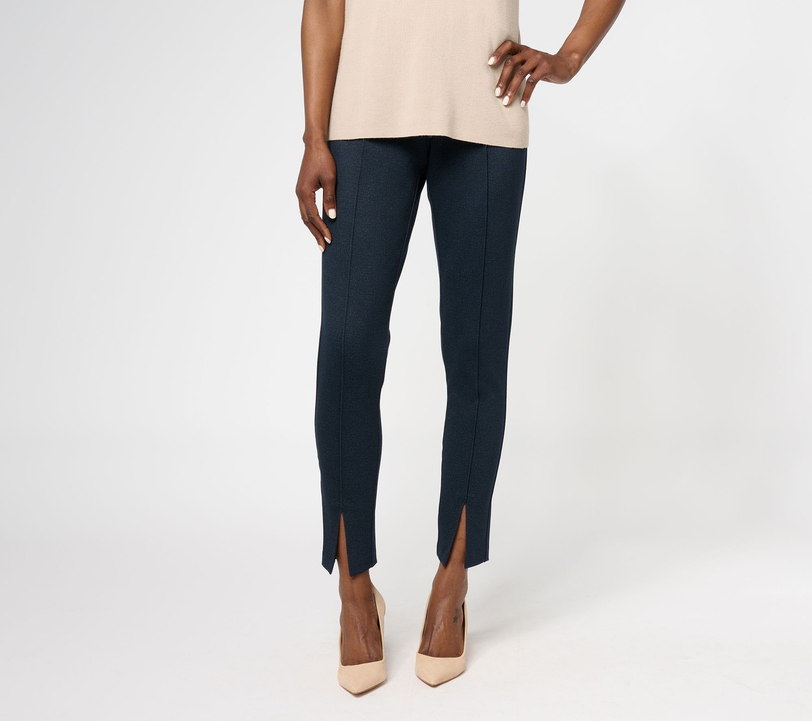 Isaac Mizrahi Live! Women's Petite Pants 2XP Ponte Pull on Safari Tan A612215