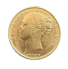 Great Britain 1873 Gold 1 Sovereign Circulated Victoria