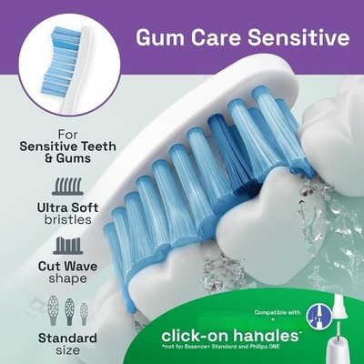 Toothbrush Head for Philip Click-on Handle Sonic Toothbrush C3 G3 W3 C2 G2 Brush