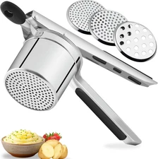 15Oz Premium Large Potato Ricer Stainless Steel, Heavy-Duty Ricer for Mashed Pot