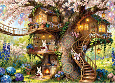 Enchanted Treehouse Puzzles for Adults 500 Piece, Jigsaw Puzzles for Adults, Adu