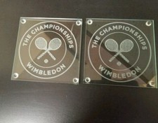 Wimbledon Championships Set Of 2 Glass Coasters