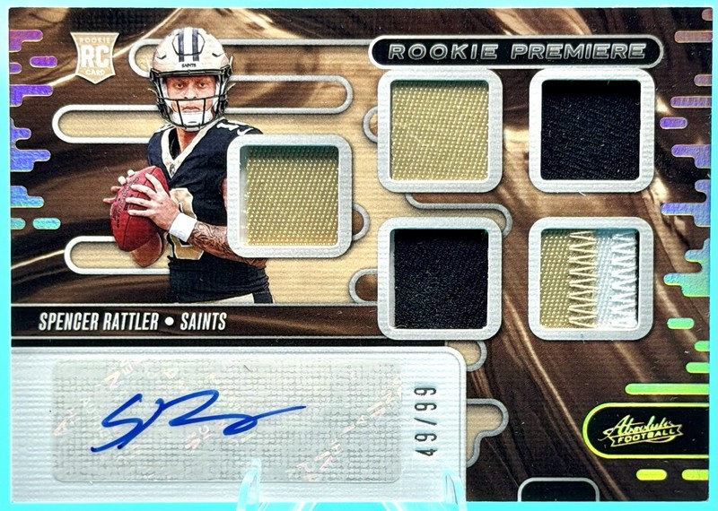 2024 Panini Absolute Spencer Rattler Rookie (RC) Patch Auto RPA /99 Saints #RPMA