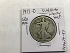 1917 D Walking Liberty 90% Silver Half-Dollar with Obverse Mint Mark 042624 40ad