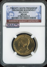 2013-D Theodore Roosevelt Dollar NGC MS66