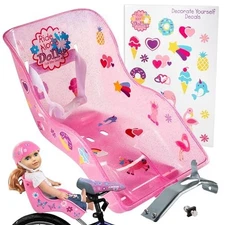 The Original Doll Bicycle Seat (Glitter Pink)-Bike Attachment Accessory for A...