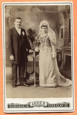 Dubuque IA Wedding Portrait by Lenz circa 1890