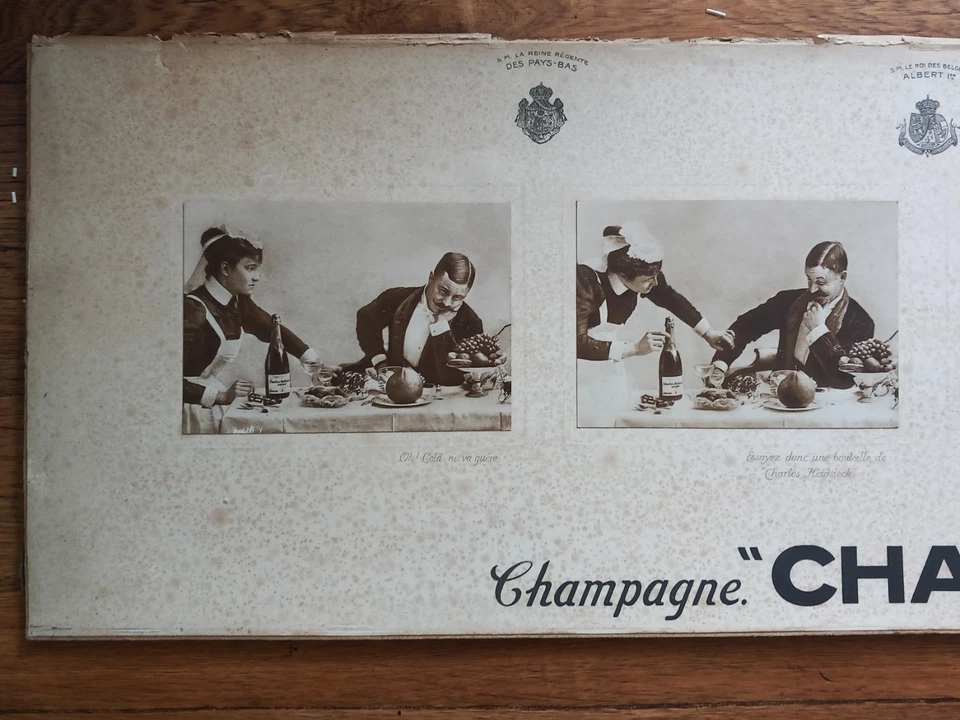ANCIENNE AFFICHE PUBLICITAIRE POUR LE CHAMPAGNE CHARLES HEIDSIECK XIX° - Photo 4/4