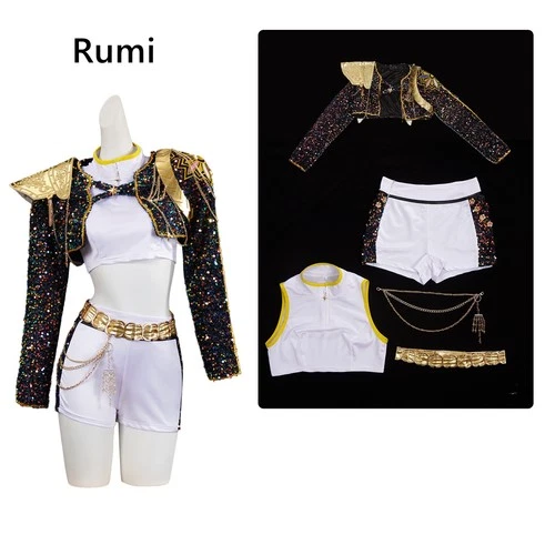 Kids KPOP Demon Hunte Zoey Rumi Mira Cosplay Costume Wig Book Week Girls Dress - Imagen 3 de 18