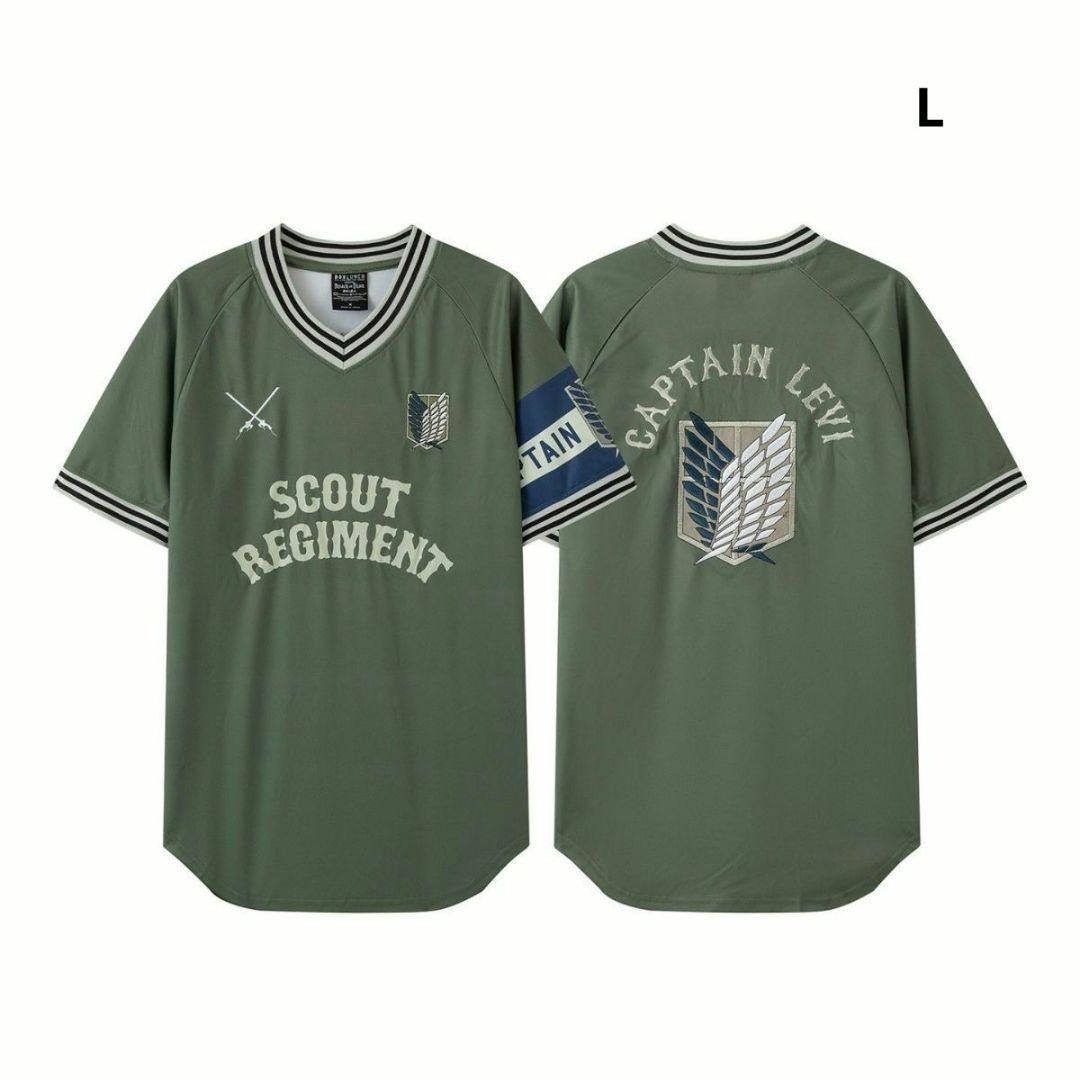 Attack on Titan Official Jersey T-Shirt Short Sleeve Embroidered L