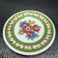 Wechsler Tirolkeramik Austrian Pottery Round 4inch Dish Plate Trinket Holder VTG