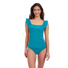 Profile by Gottex Women's 10 Tutti Frutti Square Neck Ruffle Tankini Top B13-5