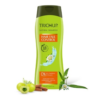 Trichup Hair Fall Control Natural Shampoo - Enriched Amla Reduce Hair Fall 400ml