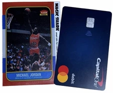 1986 Fleer Michael Jordan #57 Rookie Card - Credit Card Sticker Decal