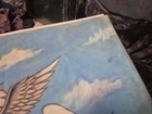 Vintage White Unicorn Blue Velvet Painting  — photo 4