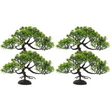 4 Pcs Aquarium Bonsai Tree Artificial Water Plant Fish Tank Decorations Deep...