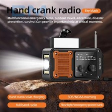 Linterna de radio solar portátil 7 en 1 radio de emergencia AM/FM/WB recargable 5 V