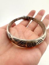 Bracelet ancien chinois en argent fin 足銀 - début XXème dynastie Qing