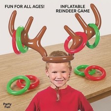 Inflatable Reindeer Ring Toss Game Christmas Family Party Game Set Kids Toy