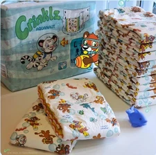 3-Pack Of Crinklz Aquanaut Print Adult Diapers TAB Style Large Betterdry ABDL