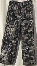 ZeroXposur Youth Snow Boarding/Ski Pants M 10/12 Black Gray White Geometric