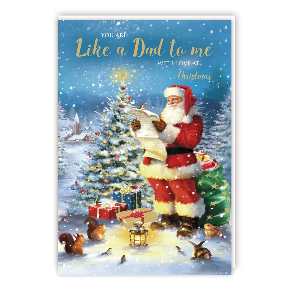 Like A Dad Christmas Card Santa Claus - Traditional Festive Xmas Card