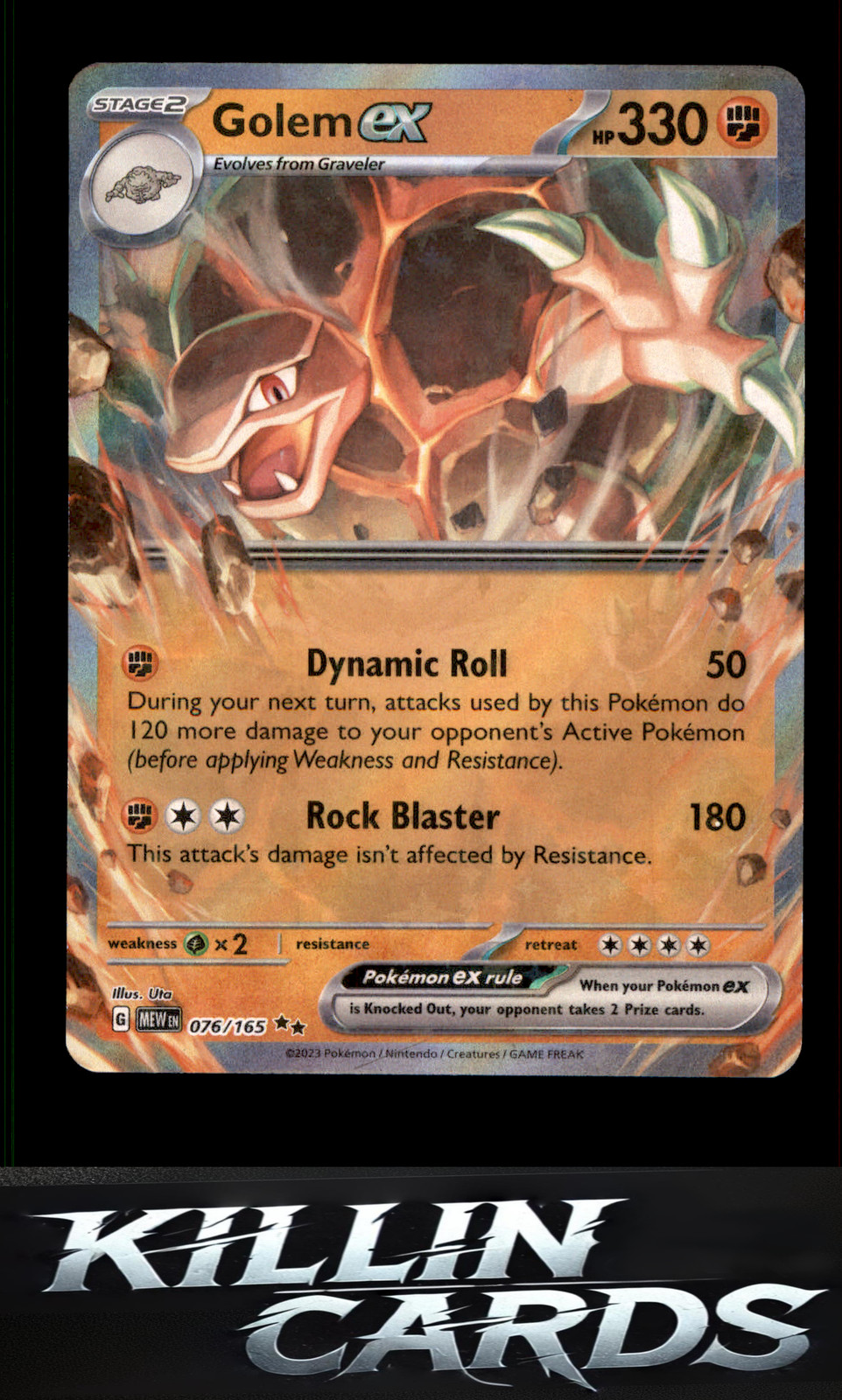 Golem ex - 076/165 076/165 Pokemon Double Rare SV: Scarlet & Violet 151 Card NM