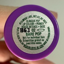 Clinique Pop Longwear Shine Lipstick in 02 Bare Pop Full Size Nwob
