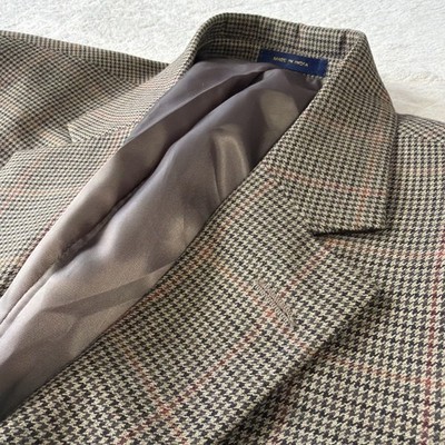 Club Room Macys Mens Polyester Blend Blazer 42R Mini Houndstooth Plaid Sportcoat