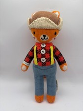 Cuddle And Kind Wyatt Fox Lumberjack Knit 13inch Plush Doll Handmade Peru