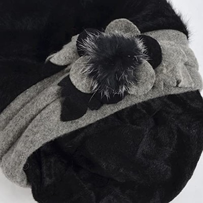  Lady French Beret 100% Wool Beret Floral Dress Beanie Winter Hat 1 Black