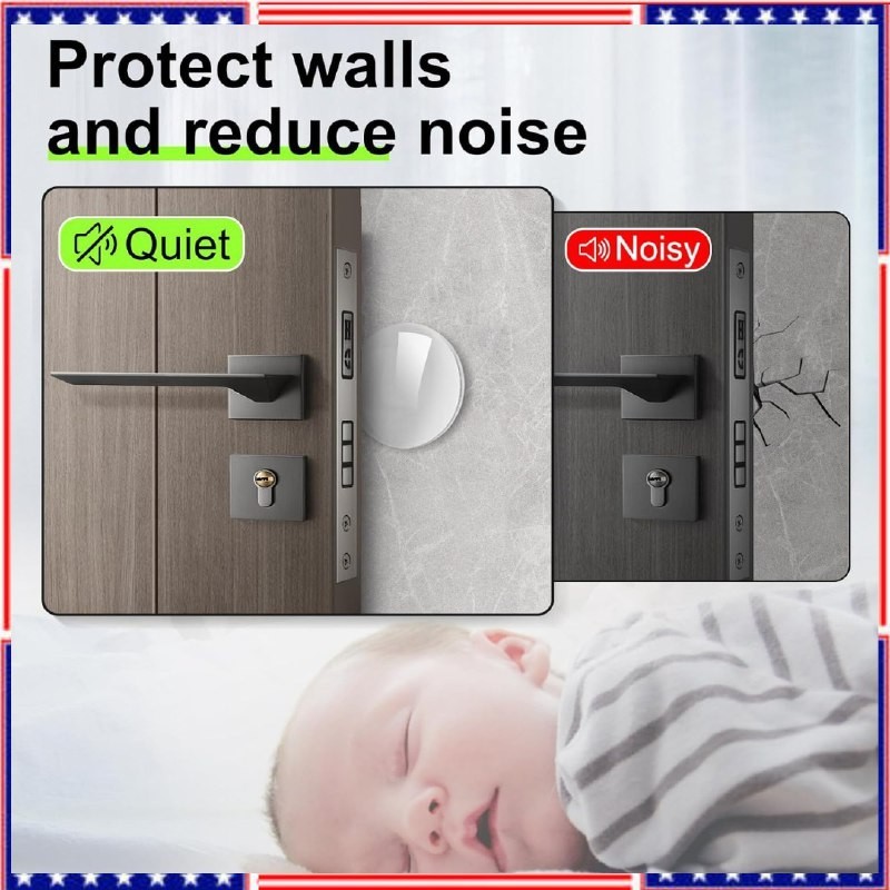 8PCS Door Stopper Wall Protector Silicone Door Knob Wall Protector Strong Back..