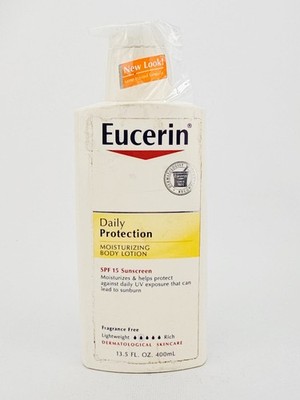 Eucerin Daily Protection Moisturizing Body Lotion SPF 15 Fragrance Free 13.5oz