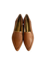 NEW Franco Sarto Starland Brown Leather Pointed Toe Flats Loafers Women Size 9 M