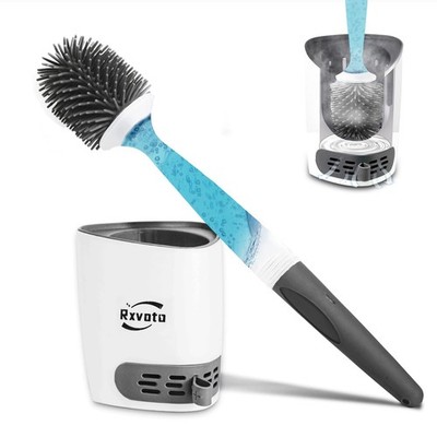 Silicone Toilet Bowl Cleaner Brush, Bathroom Cleaning Bowl Kit, Wall Mount To...