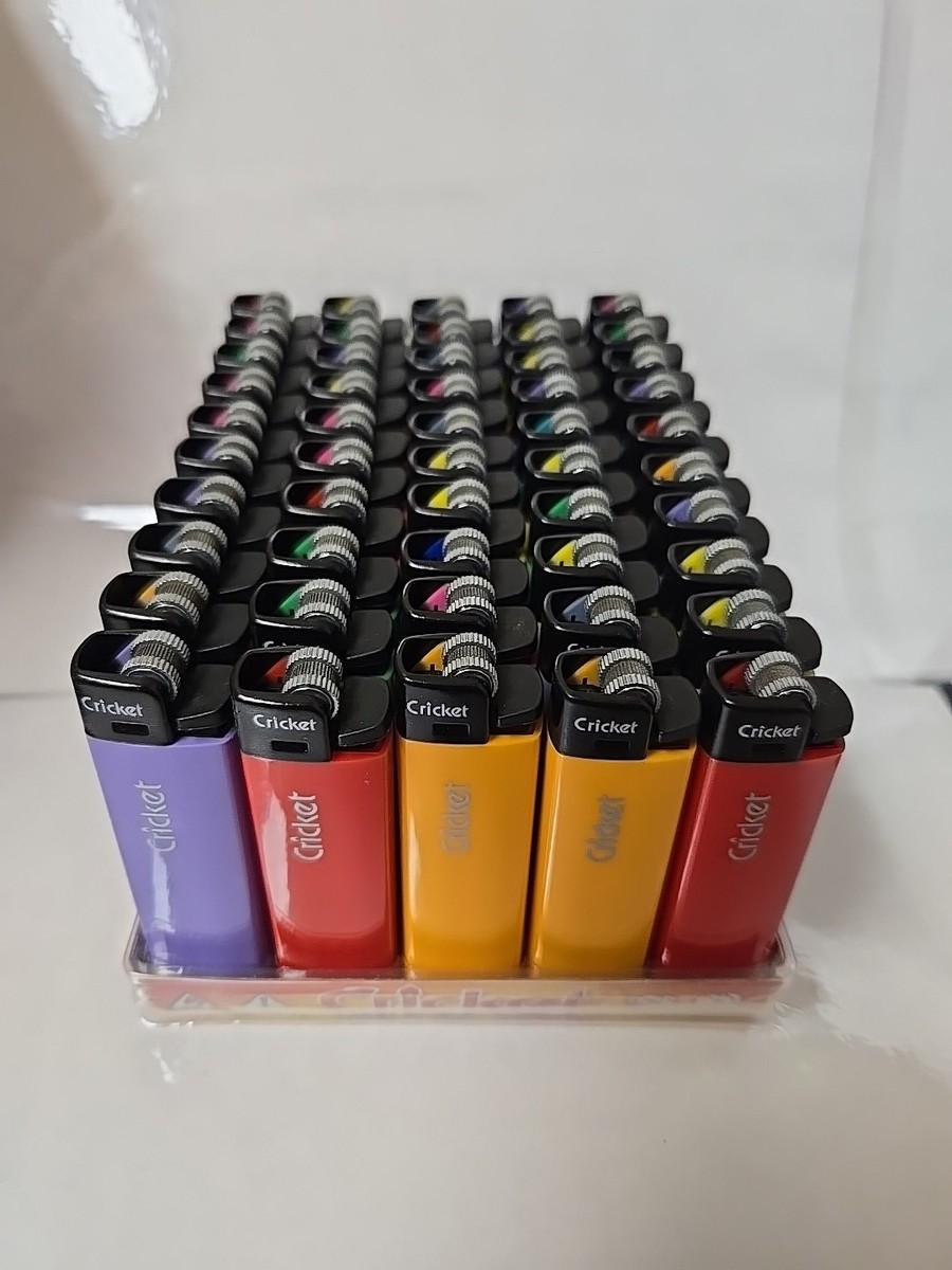 cricket cigarette lighters 50ct DISPLAY CRICKET LIGHTERS ORIGINAL FULL SIZE DISPOSABLE