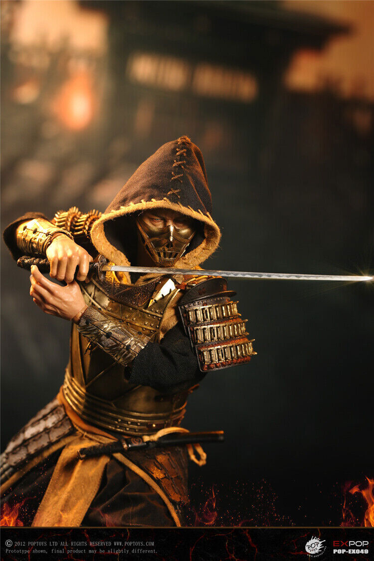 モータルコンバット PopToys EX049 スコーピオン 1/6 フィギュア New POPTOYS EX049 1/6 Mortal Kombat Scorpion Copper&Leather