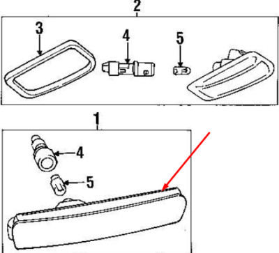 OEM BMW Z3 E36 FRONT BUMPER RIGHT MARKER LIGHT 63148389696 8389696 